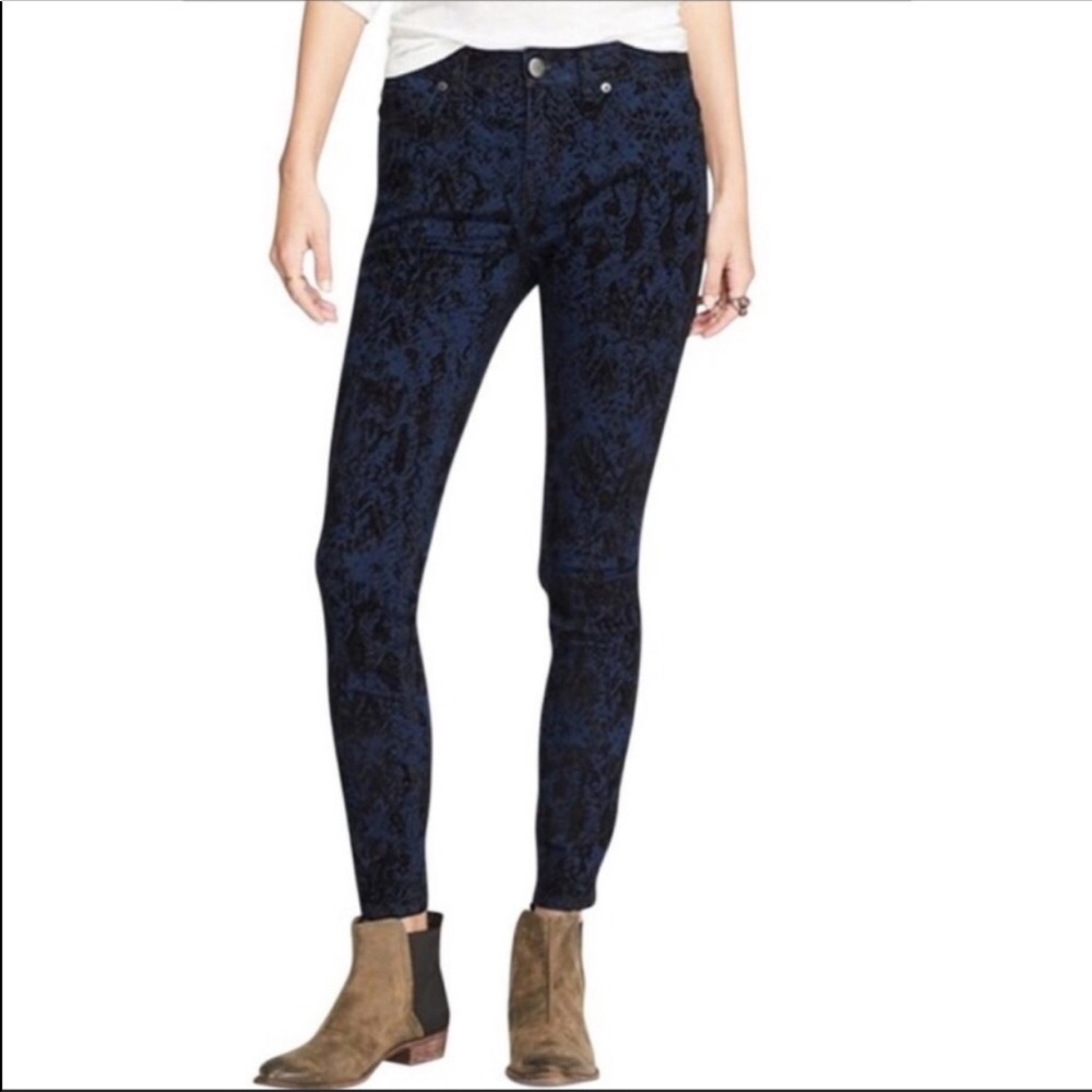 Free People Reptile Printed Skinny Jeans